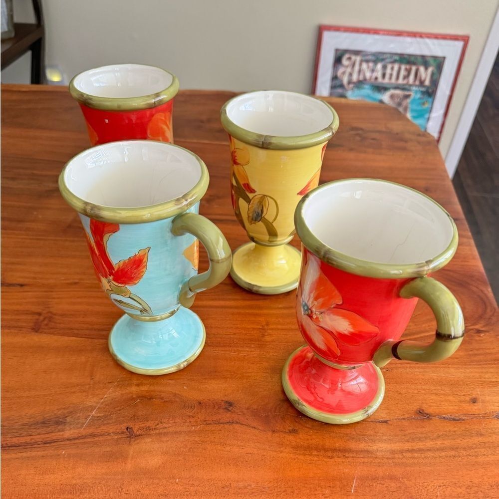 CIC Raymond Waite ceramic Iris coffee mugs